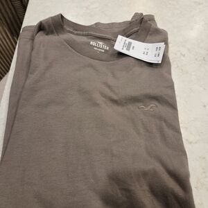 Hollister Men's Taupe Short Sleeve Tee